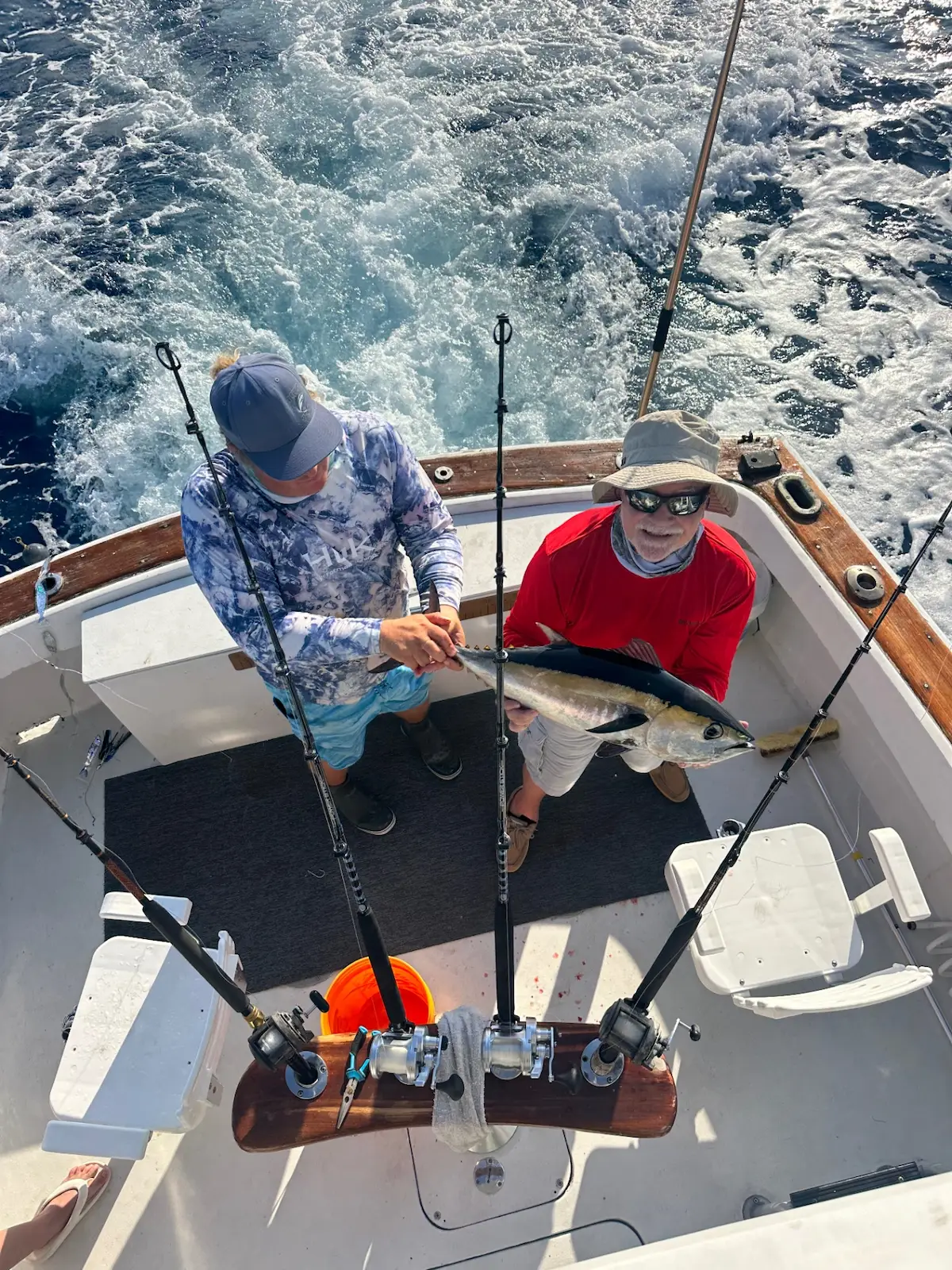 Anglers with a nice kingfish catch aboard the charter