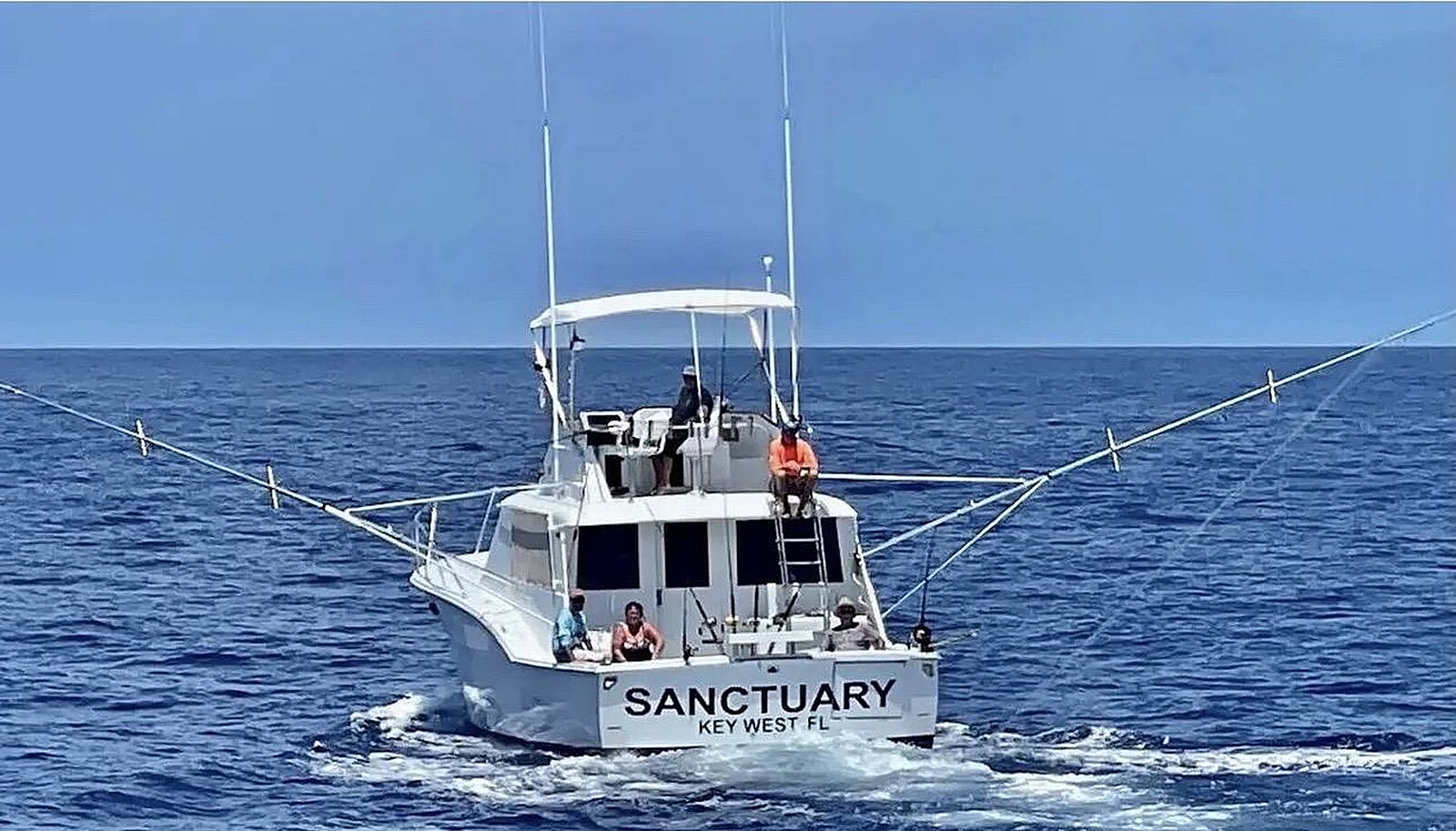 The Sanctuary charter boat running offshore with guests aboard from Key West