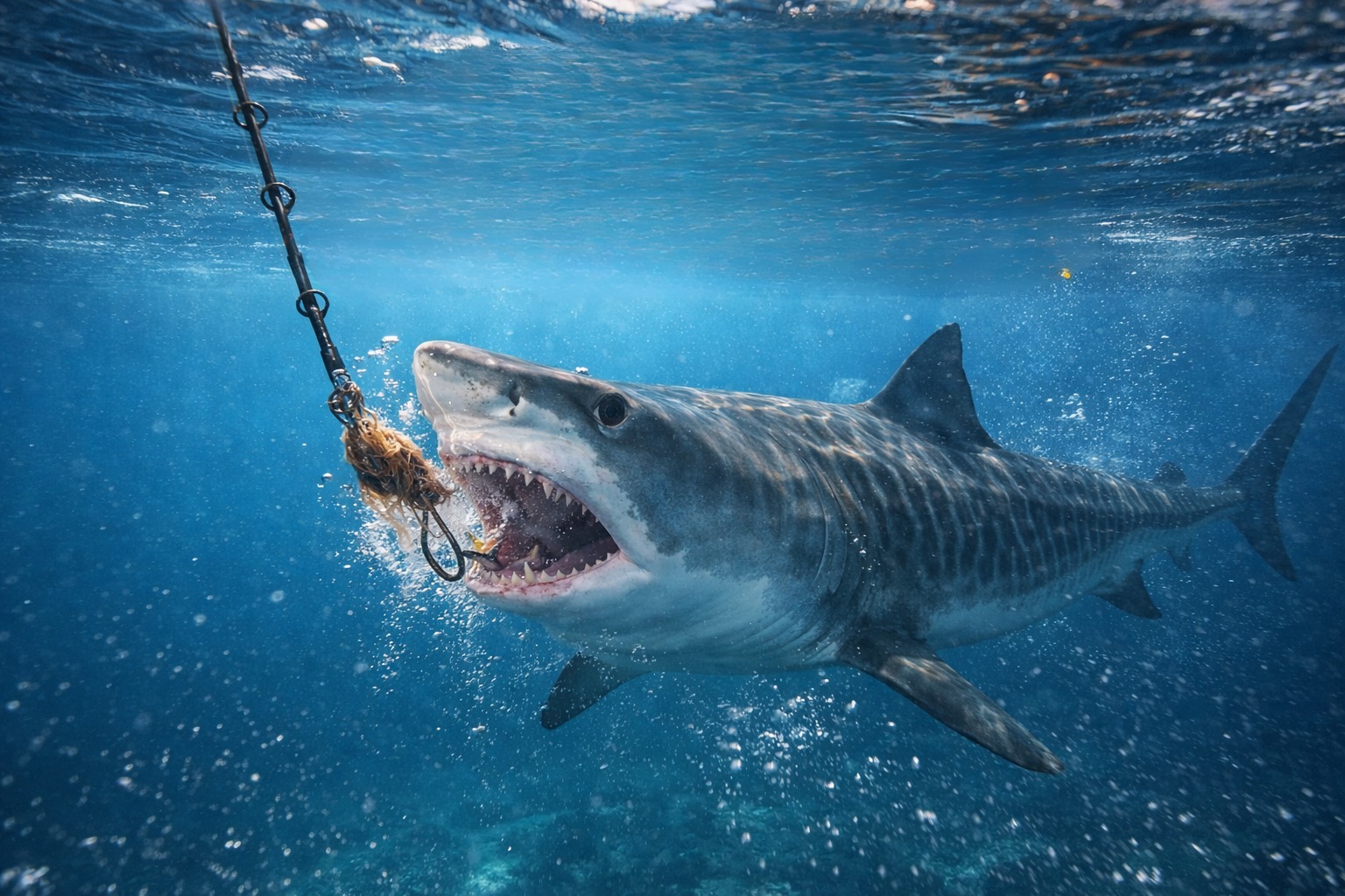 Reef shark fishing charter over Key West's reef system