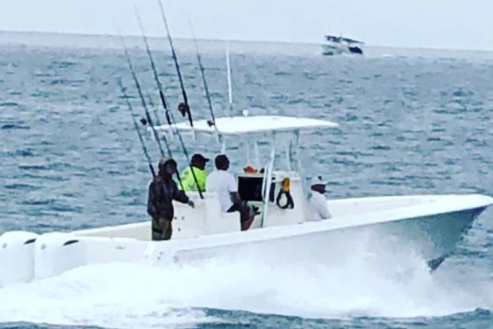 Blue Cowboy 34-foot Contender boat used for offshore, inshore, and historical Marquesas fishing trips in Key West