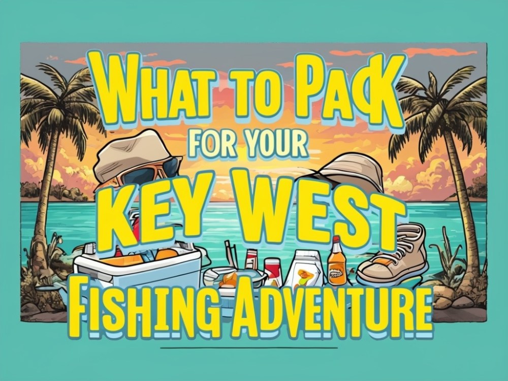 What to Pack for a Key West Fishing Trip – Gear and Essentials Fishing gear laid out for a Key West charter trip including sun protection, tackle, polarized sunglasses, hat, and water bottle, illustrating what to pack for a Florida Keys fishing adventure